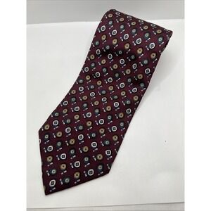 BROOKS‎ BROTHERS Burgundy Tie Geometric Squares (Different Pattern) 57"